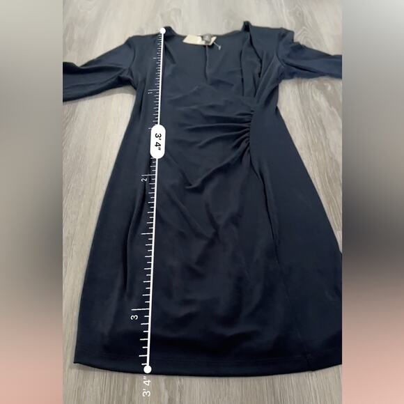 Chicos Travelers Rosemary Wrap 3/4 Sleeve Surplice Gathered Inset Dress Size 3P - Picture 7 of 8